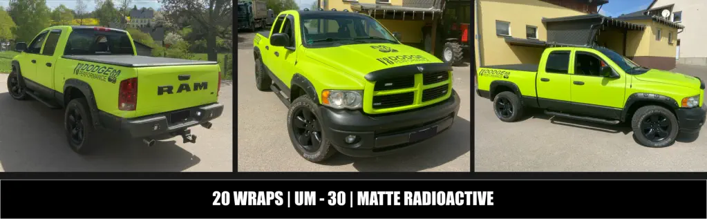 www.ht-fahrzeugservice.de  -  Carwrapping - Autofolierung - Fahrzeugfolierung  DODGE RAM - 20Wraps - Matte Radioactive