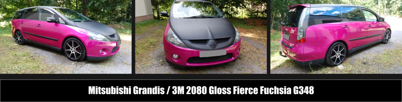 www.ht-fahrzeugservice.de  -  Carwrapping - Autofolierung - Fahrzeugfolierung  Mitsubishi Grandis / 3M 2080 Gloss Fierce Fuchsia G348
